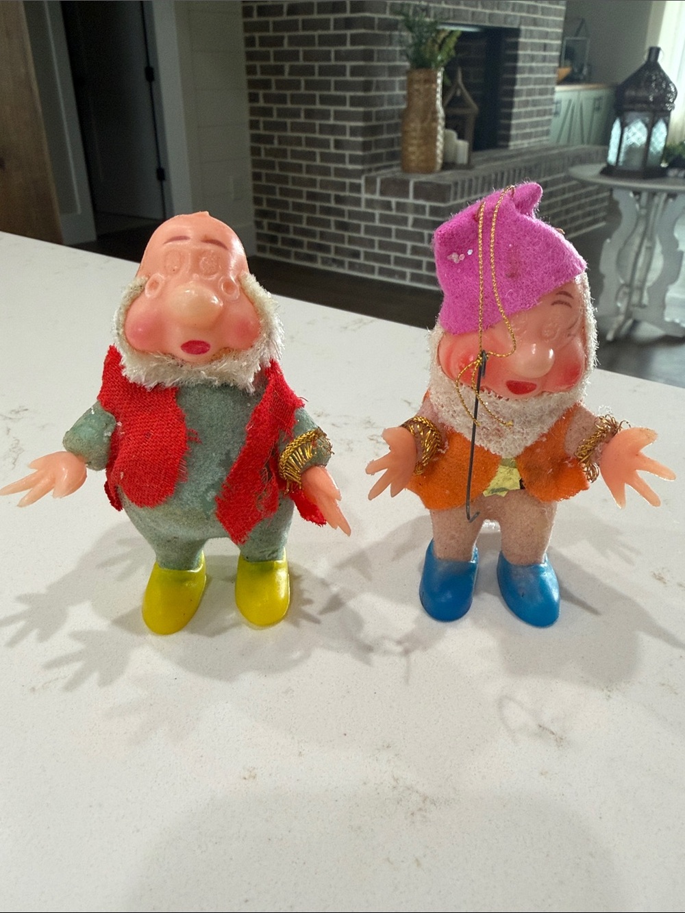 Vintage Pair of Walt Disney Productions blow mold ornaments (Rare)